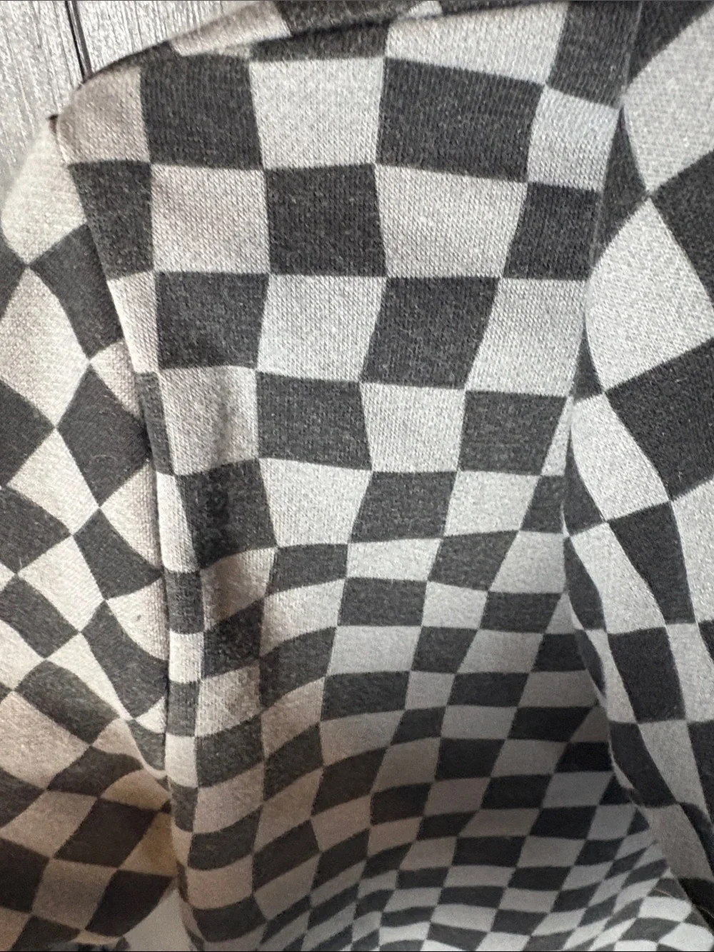 wonder nation Black and White Checkered Hooded Zip Jacket
